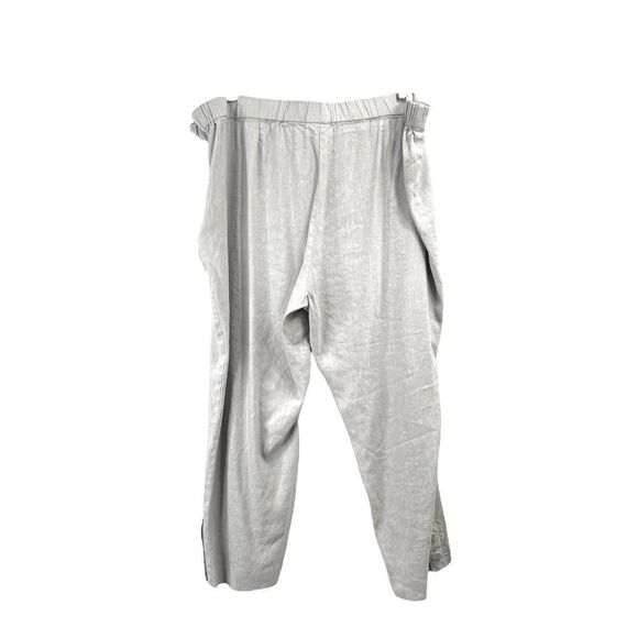J. Jill Linen-Stretch Button-Hem Ankle Pants Sz XLP Petite gray - Picture 5 of 8